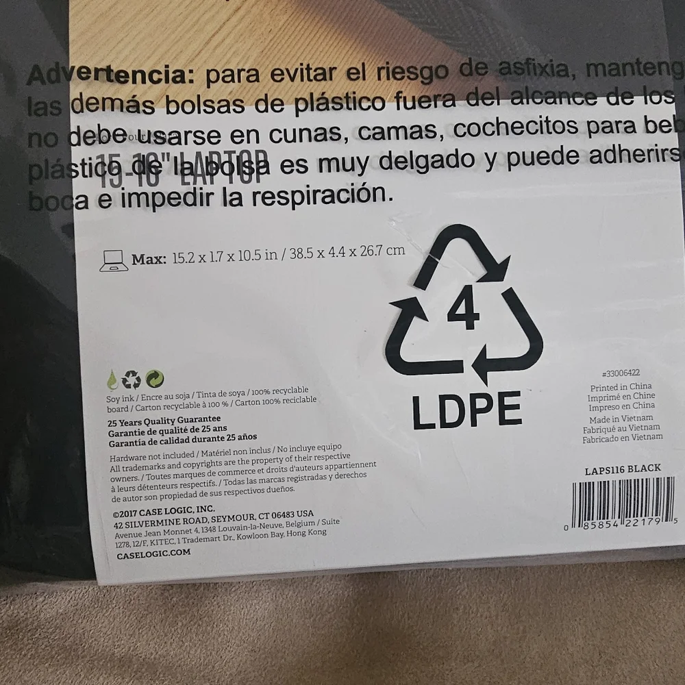 Case Logic LAPS-116 Carrying Case Sleeve for 15